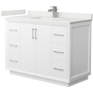 A thumbnail of the Wyndham Collection WCF414148S-QTZ-UNSMXX White / White Quartz Top / Brushed Nickel Hardware