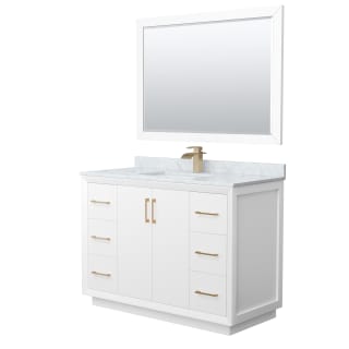 A thumbnail of the Wyndham Collection WCF414148S-NAT-UNSM46 White / Satin Bronze Hardware