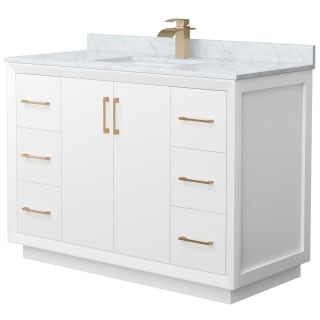 A thumbnail of the Wyndham Collection WCF414148S-NAT-UNSMXX White / Satin Bronze Hardware