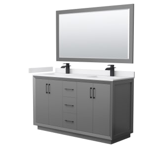 A thumbnail of the Wyndham Collection WCF414160D-VCA-UNSM58 Dark Gray / White Cultured Marble Top / Matte Black Hardware