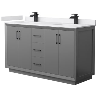 A thumbnail of the Wyndham Collection WCF414160D-VCA-UNSMXX Dark Gray / White Cultured Marble Top / Matte Black Hardware
