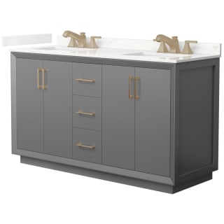 A thumbnail of the Wyndham Collection WCF414160D-QTZ-US3MXX Dark Gray / Giotto Quartz Top / Satin Bronze Hardware