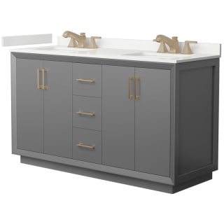 A thumbnail of the Wyndham Collection WCF414160D-QTZ-US3MXX Dark Gray / White Quartz Top / Satin Bronze Hardware