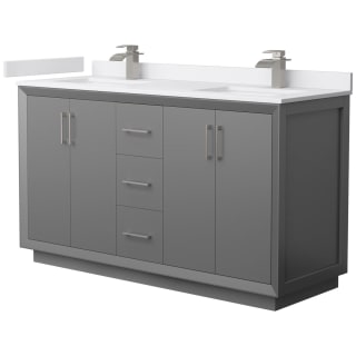 A thumbnail of the Wyndham Collection WCF414160D-VCA-UNSMXX Dark Gray / White Cultured Marble Top / Brushed Nickel Hardware