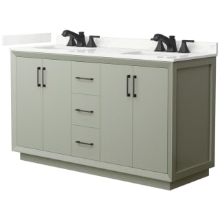 A thumbnail of the Wyndham Collection WCF414160D-QTZ-US3MXX Light Green / Giotto Quartz Top / Matte Black Hardware