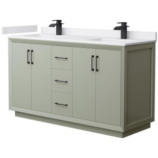 A thumbnail of the Wyndham Collection WCF414160D-VCA-UNSMXX Light Green / White Cultured Marble Top / Matte Black Hardware