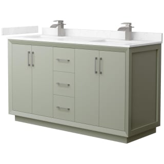 A thumbnail of the Wyndham Collection WCF414160D-VCA-UNSMXX Light Green / Carrara Cultured Marble Top / Brushed Nickel Hardware