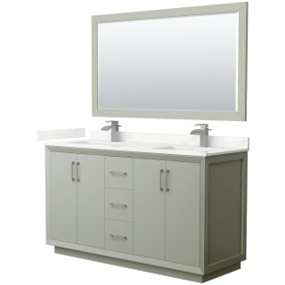 A thumbnail of the Wyndham Collection WCF414160D-QTZ-UNSM58 Light Green / Giotto Quartz Top / Brushed Nickel Hardware