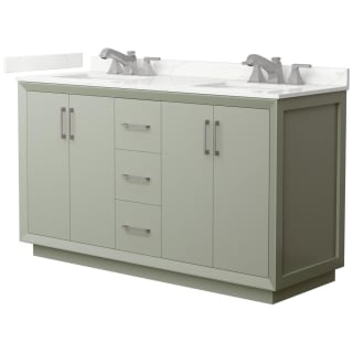 A thumbnail of the Wyndham Collection WCF414160D-QTZ-US3MXX Light Green / Giotto Quartz Top / Brushed Nickel Hardware