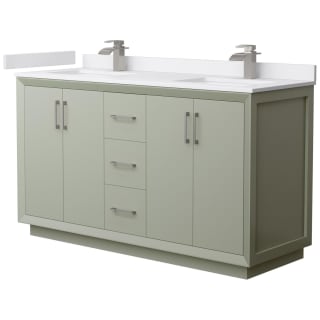 A thumbnail of the Wyndham Collection WCF414160D-VCA-UNSMXX Light Green / White Cultured Marble Top / Brushed Nickel Hardware