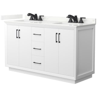 A thumbnail of the Wyndham Collection WCF414160D-QTZ-US3MXX White / Giotto Quartz Top / Matte Black Hardware