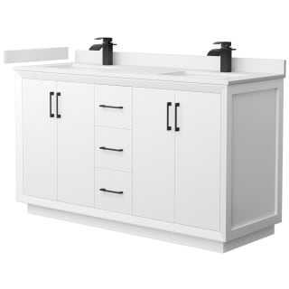 A thumbnail of the Wyndham Collection WCF414160D-VCA-UNSMXX White / White Cultured Marble Top / Matte Black Hardware