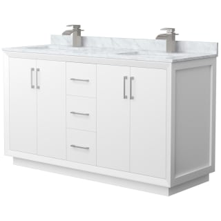 A thumbnail of the Wyndham Collection WCF414160D-NAT-UNSMXX White / Brushed Nickel Hardware