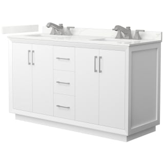 A thumbnail of the Wyndham Collection WCF414160D-QTZ-US3MXX White / Giotto Quartz Top / Brushed Nickel Hardware