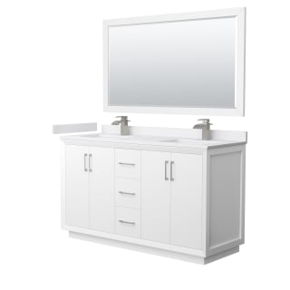 A thumbnail of the Wyndham Collection WCF414160D-VCA-UNSM58 White / White Cultured Marble Top / Brushed Nickel Hardware