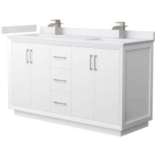 A thumbnail of the Wyndham Collection WCF414160D-VCA-UNSMXX White / White Cultured Marble Top / Brushed Nickel Hardware