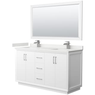 A thumbnail of the Wyndham Collection WCF414160D-QTZ-UNSM58 White / White Quartz Top / Brushed Nickel Hardware