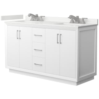 A thumbnail of the Wyndham Collection WCF414160D-QTZ-US3MXX White / White Quartz Top / Brushed Nickel Hardware