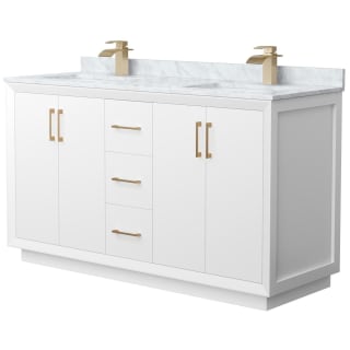 A thumbnail of the Wyndham Collection WCF414160D-NAT-UNSMXX White / Satin Bronze Hardware
