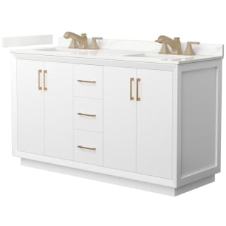 A thumbnail of the Wyndham Collection WCF414160D-QTZ-US3MXX White / Giotto Quartz Top / Satin Bronze Hardware