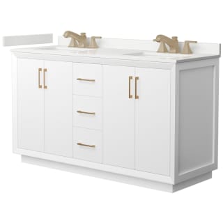 A thumbnail of the Wyndham Collection WCF414160D-QTZ-US3MXX White / White Quartz Top / Satin Bronze Hardware