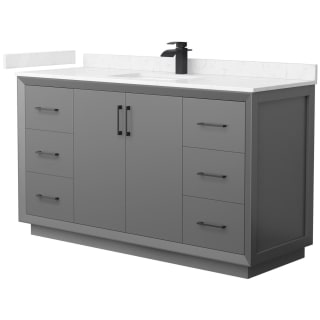 A thumbnail of the Wyndham Collection WCF414160S-VCA-UNSMXX Dark Gray / Carrara Cultured Marble Top / Matte Black Hardware