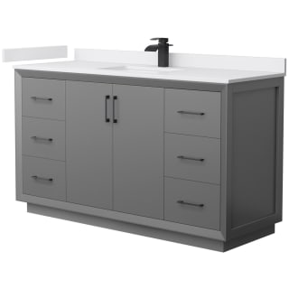 A thumbnail of the Wyndham Collection WCF414160S-VCA-UNSMXX Dark Gray / White Cultured Marble Top / Matte Black Hardware