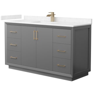 A thumbnail of the Wyndham Collection WCF414160S-VCA-UNSMXX Dark Gray / Carrara Cultured Marble Top / Satin Bronze Hardware