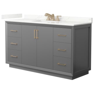 A thumbnail of the Wyndham Collection WCF414160S-QTZ-US3MXX Dark Gray / Giotto Quartz Top / Satin Bronze Hardware