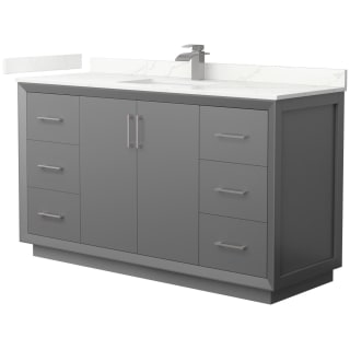 A thumbnail of the Wyndham Collection WCF414160S-QTZ-UNSMXX Dark Gray / Giotto Quartz Top / Brushed Nickel Hardware