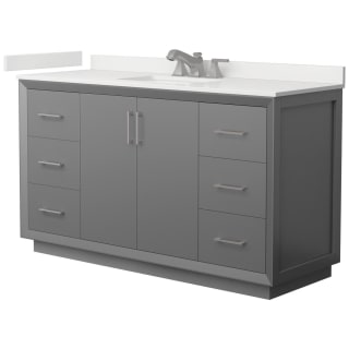 A thumbnail of the Wyndham Collection WCF414160S-QTZ-US3MXX Dark Gray / White Quartz Top / Brushed Nickel Hardware