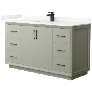 A thumbnail of the Wyndham Collection WCF414160S-QTZ-UNSMXX Light Green / Giotto Quartz Top / Matte Black Hardware