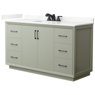 A thumbnail of the Wyndham Collection WCF414160S-QTZ-US3MXX Light Green / Giotto Quartz Top / Matte Black Hardware