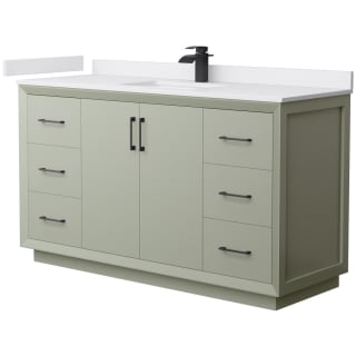 A thumbnail of the Wyndham Collection WCF414160S-VCA-UNSMXX Light Green / White Cultured Marble Top / Matte Black Hardware