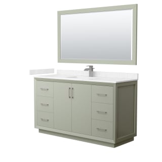 A thumbnail of the Wyndham Collection WCF414160S-VCA-UNSM58 Light Green / Carrara Cultured Marble Top / Brushed Nickel Hardware