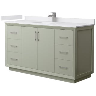 A thumbnail of the Wyndham Collection WCF414160S-VCA-UNSMXX Light Green / White Cultured Marble Top / Brushed Nickel Hardware