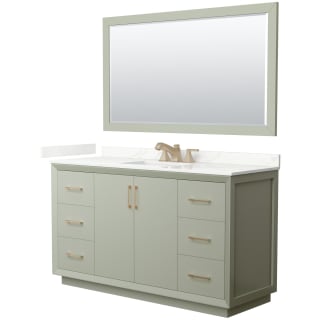 A thumbnail of the Wyndham Collection WCF414160S-QTZ-US3M58 Light Green / Giotto Quartz Top / Satin Bronze Hardware