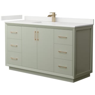 A thumbnail of the Wyndham Collection WCF414160S-QTZ-UNSMXX Light Green / White Quartz Top / Satin Bronze Hardware