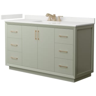 A thumbnail of the Wyndham Collection WCF414160S-QTZ-US3MXX Light Green / White Quartz Top / Satin Bronze Hardware