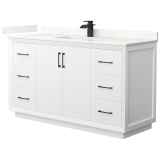 A thumbnail of the Wyndham Collection WCF414160S-QTZ-UNSMXX White / Giotto Quartz Top / Matte Black Hardware