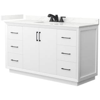 A thumbnail of the Wyndham Collection WCF414160S-QTZ-US3MXX White / Giotto Quartz Top / Matte Black Hardware