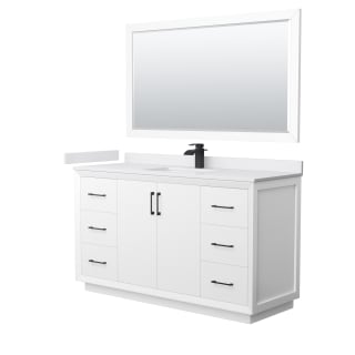 A thumbnail of the Wyndham Collection WCF414160S-VCA-UNSM58 White / White Cultured Marble Top / Matte Black Hardware