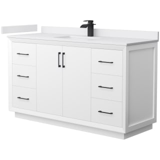 A thumbnail of the Wyndham Collection WCF414160S-VCA-UNSMXX White / White Cultured Marble Top / Matte Black Hardware