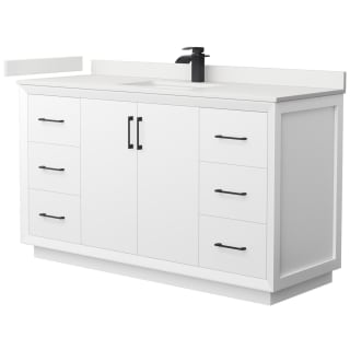 A thumbnail of the Wyndham Collection WCF414160S-QTZ-UNSMXX White / White Quartz Top / Matte Black Hardware