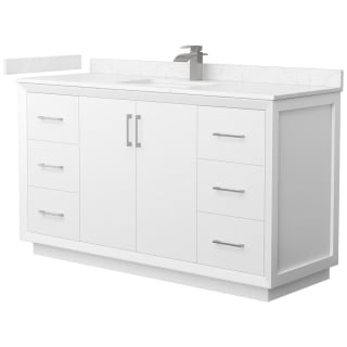 A thumbnail of the Wyndham Collection WCF414160S-VCA-UNSMXX White / Carrara Cultured Marble Top / Brushed Nickel Hardware