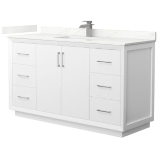 A thumbnail of the Wyndham Collection WCF414160S-QTZ-UNSMXX White / Giotto Quartz Top / Brushed Nickel Hardware