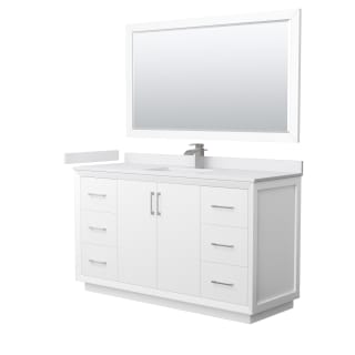 A thumbnail of the Wyndham Collection WCF414160S-VCA-UNSM58 White / White Cultured Marble Top / Brushed Nickel Hardware