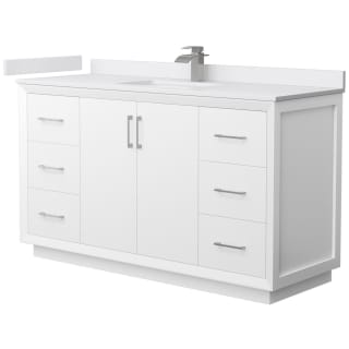 A thumbnail of the Wyndham Collection WCF414160S-VCA-UNSMXX White / White Cultured Marble Top / Brushed Nickel Hardware