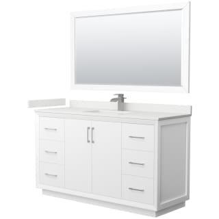 A thumbnail of the Wyndham Collection WCF414160S-QTZ-UNSM58 White / White Quartz Top / Brushed Nickel Hardware