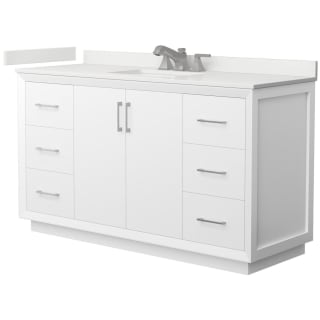 A thumbnail of the Wyndham Collection WCF414160S-QTZ-US3MXX White / White Quartz Top / Brushed Nickel Hardware